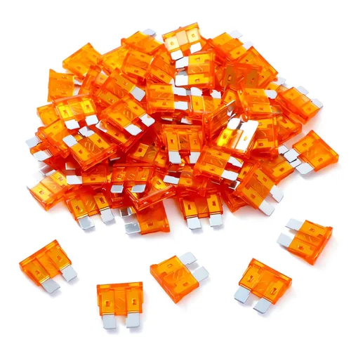 100 paquetes de fusibles automotrices 5 AMP ATC/ATO, fusibles de hoja estándar regulares de 5A para coche, camión, barco, RV marina