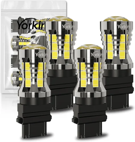 Miniatura 9 de Yorkim 3157 Bombillas LED ámbar superbrillantes, 3056 3156 3156A 3057 4057 3157 4157 T25 bombillas LED para luces de freno, luces de marcha atrás