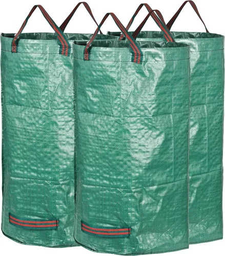 GardenMate Paquete de 3 bolsas reutilizables de 32 galones para residuos de jardín (H30, 18 pulgadas de profundidad) – Bolsas de basura para patio