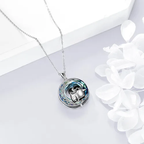 Miniatura 5 de Pingüinosperezosospandasbúhospanda rojojirafagatosllamasdinosaurioosocerdo monoconejito de Pascua, regalos de pingüinos, plata de ley 925, joyería