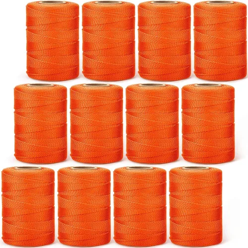 Miniatura 15 de Amylove Línea de cuerda de 6 rollos de nailon trenzado #18, cuerda de construcción trenzada de nailon de 500 pies, cuerda resistente para exteriores