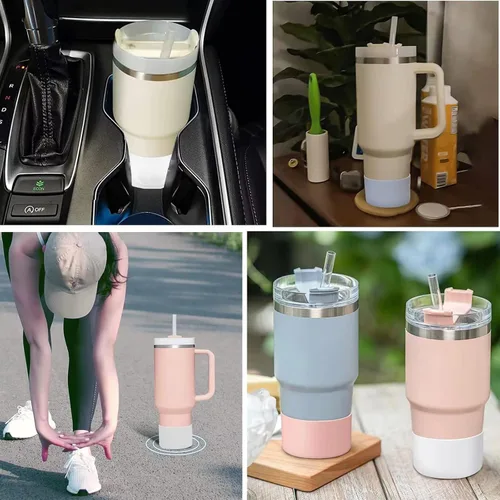 Miniatura 6 de 2 fundas para botas Stanley Cup de 40 oz 30 onzas con asa, botas de silicona para vasos IceFlow Flip de 20 oz 30 onzas, cubierta inferior protectora
