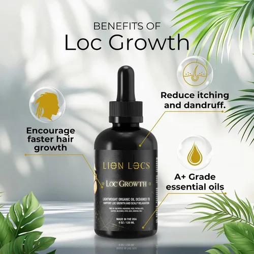 Miniatura 2 de Aceite de crecimiento y cuero cabelludo de Lion Locs para rastas, trenzas y cabello natural, promueve un crecimiento saludable, hidratación