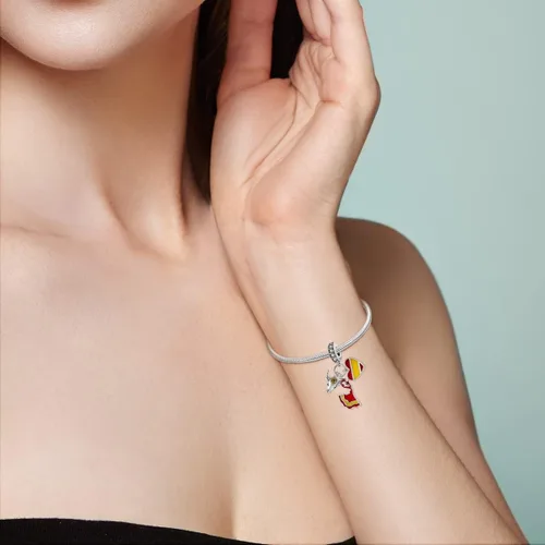 Miniatura 4 de Parmuz Dijes para pulseras de plata de ley 925 con diseño de mariposa para viajes de verano, cuentas de la suerte del océano, regalo de joyería