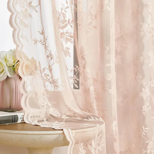 Miniatura 22 de SEEKRIGHT - 2 paneles de cortinas traslúcidas de encaje negro, cortinas góticas florales, cortinas victorianas con bolsillo para cortinero