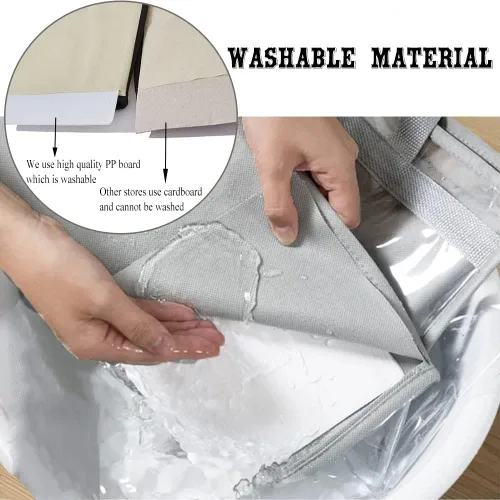 Miniatura 6 de fazhongfa 2 bolsas para el polvo para bolsas, organizador de almacenamiento de bolsos transparentes, no tejidas, bolsa colgante con cremallera y asa
