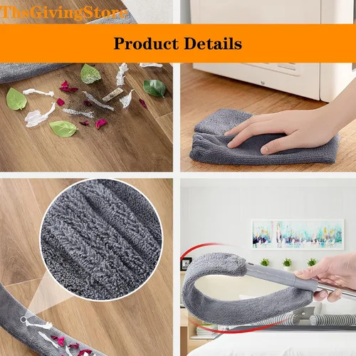 Miniatura 5 de 4 plumeros de ventilador de techo con poste de extensión de 16 a 98 pulgadas, cepillo de microfibra + trapeador de huecos + plumero de felpilla +