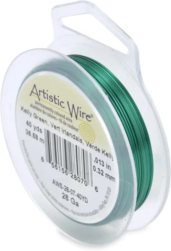 Miniatura 69 de Artistic Wire, alambre para manualidades de calibre 22 bañado en plata, resistente a las manchas, color cobre, blanco, 9,1 m