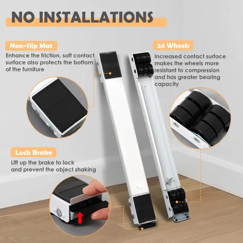 Miniatura 2 de KELIXU Rodillos para electrodomésticos, soporte resistente para lavadora con ruedas, rodillos móviles para refrigeradores, secadores y lavavajillas