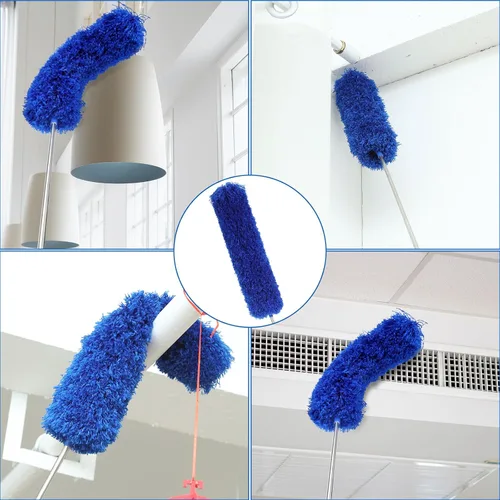 Miniatura 3 de ZZ LAZYCOTTAGE 10 piezas de plumero de telaraña de microfibra con poste de extensión (254 cm de telescopado), plumeros lavables para limpieza