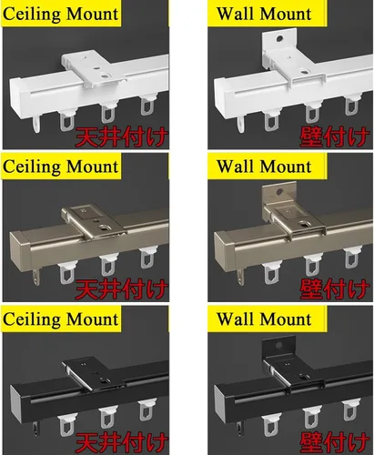 Miniatura 3 de Heavy Duty Silent Curtain Rail - 2MM Thick Aluminium Sliding Track, Ceiling or Wall Mounted, Includes Accessories - Perfect for Room Dividers & White