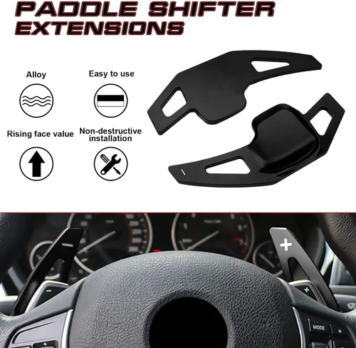 Miniatura 5 de x xotic tech Extensiones Negras de Paletas de Cambio Cubierta de Moldura Interior Compatible con BMW Serie 2 3 4 X1 X2 X3 X4 X5 X6 F30 F31 F15 F16