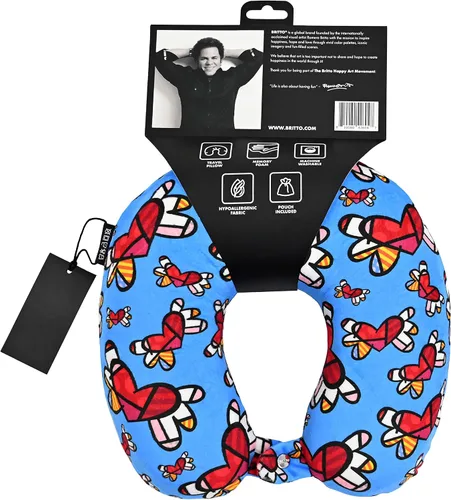 Miniatura 9 de BRITTO Romero - Almohada de cuello de espuma viscoelástica de viaje - corazones voladores