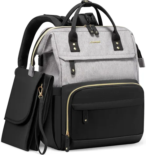 Miniatura 10 de LOVEVOOK Mochila para Pañales, Bolsa de Bebé con Estación de Cambio, Mochila Grande para Pañales para Mamá y Papás, Bolsa Impermeable para Mamá