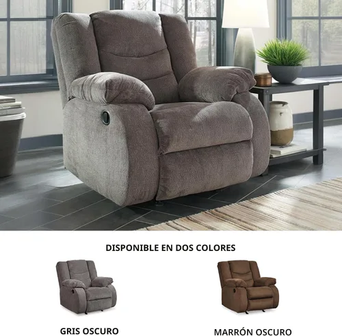 Miniatura 7 de Signature Design by Ashley Tulen - Mecedora reclinable contemporánea, movimiento mecedor suave, reclinación con lengüeta de tracción, tapicería