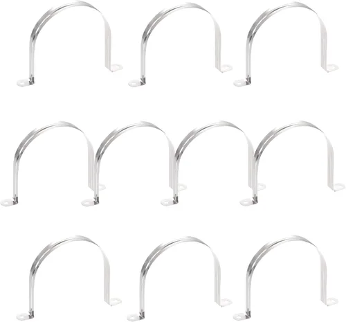 Miniatura 10 de AKIHISA Abrazaderas de tubo, 4 abrazaderas de correa de tubo en U, soporte de tubo de acero inoxidable 304 de 2 agujeros, ID 5.11 pulgadas (5.118 in)