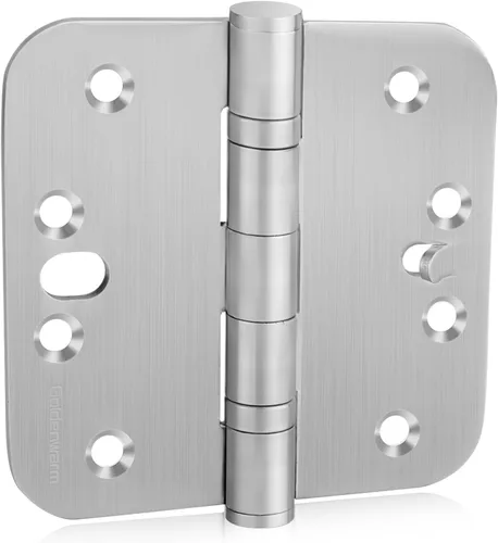 goldenwarm Paquete de 3 bisagras de seguridad con rodamientos de bolas para puertas exteriores e interiores, bisagras de acero inoxidable cepillado