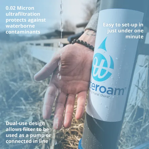 Miniatura 2 de ROAMfilter - Mini sistema de filtro de agua portátil, bomba purificadora de agua para senderismo y mochilero con capacidad en línea para acampar