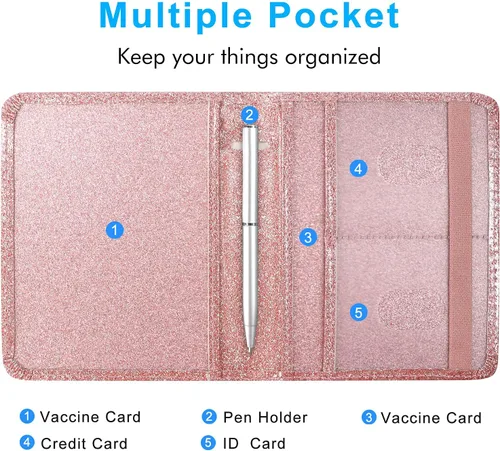 Miniatura 4 de ACdream - Portatarjetas de vacunación, de cuero sintético, 4 x 3, protector de registro de vacunación CDC, billetera, resistente al agua, funda