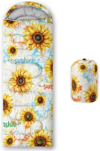 Miniatura 21 de QOOMO Saco de dormir para camping, 3 estaciones, clima cálido y fresco, ligero, saco de dormir impermeable para adultos y niños, viajes y al aire