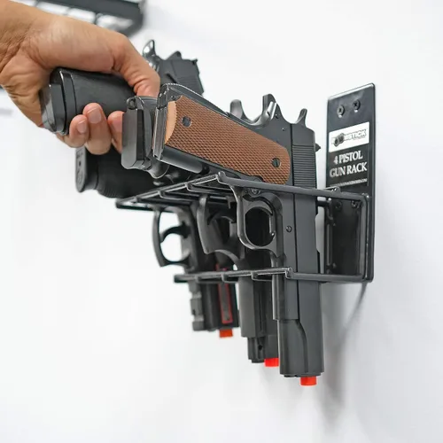 Miniatura 4 de BOOMSTICK Estante de montaje en pared para pistola con revestimiento de vinilo negro