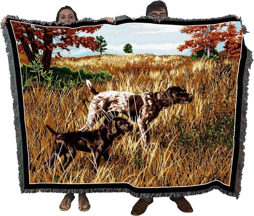 Miniatura 10 de Pure Country Weavers Robert May - Manta de punto alemán de pelo corto, color negro, azul BG, manta de tapiz de algodón, fabricada en los Estados
