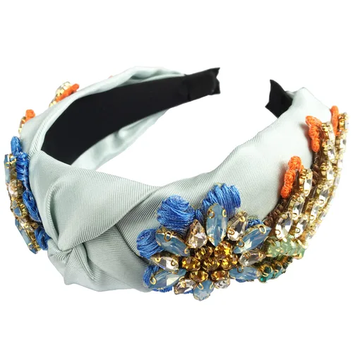Miniatura 11 de Diademas barrocas de cristal con diamantes de imitación para mujer, banda bordada para el cabello, exquisita banda para el cabello, disponible en 5