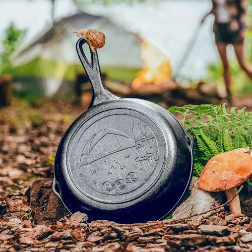 Miniatura 3 de Lodge Serie Wanderlust de hierro fundido, sartén para tienda, 8 pulgadas utensilios de cocina de camping