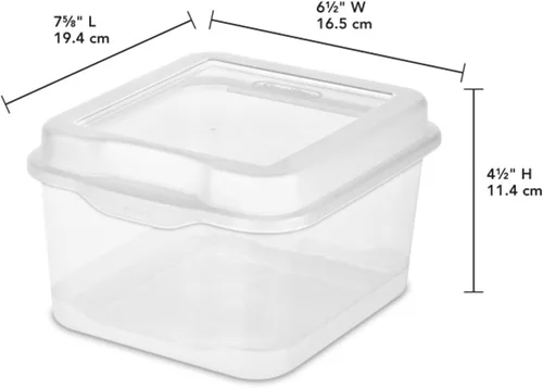 Miniatura 2 de Sterilite FlipTop, contenedor de almacenamiento pequeño apilable con tapa con bisagras, contenedor de plástico para organizar el escritorio