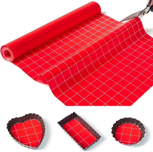 Miniatura 10 de Rollo de silicona para hornear de 16 pulgadas x 5 pies, corte libre, tapete antideslizante para repostería, revestimiento antiadherente reutilizable
