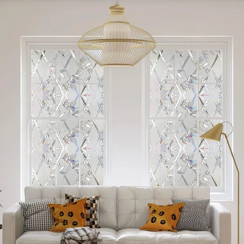 Miniatura 2 de Película de privacidad para ventana, película 3D de vitrales, calcomanías decorativas de vinilo para ventana, película de adherencia estática,