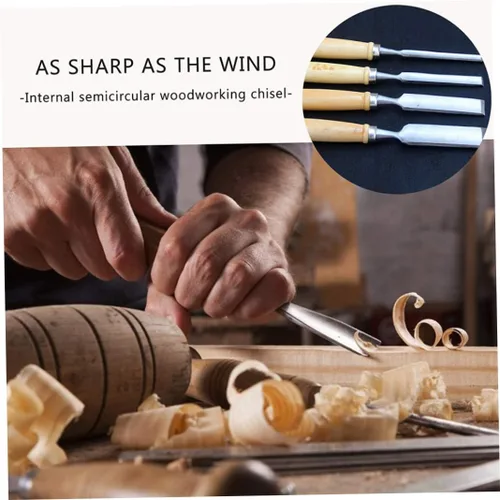 Miniatura 4 de Cuchillo para tallar cinceles de madera, cincel de mano semicircular, cincel para carpintería, medio círculo, para principiantes, aficionados