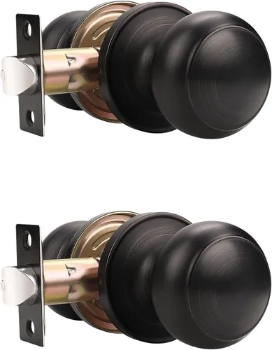 Miniatura 26 de Probrico (paquete de 10 perillas redondas para puertas de paso (sin bloqueo), perillas sin llave para cerraduras de puertas interiores/exteriores