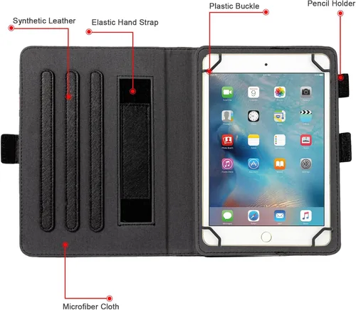 Miniatura 4 de Dteck Funda universal (9.6" a 10.5") - Funda plegable de cuero con tapa para tableta Android 10 10+ pulgadas/Samsung Galaxy Tab 9.6 9.7 10.1 10.4