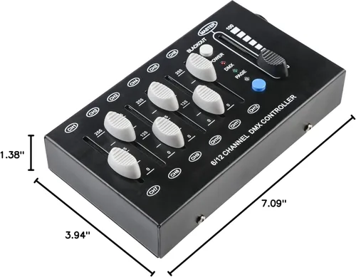 Miniatura 7 de MAD OWL Controlador de atenuación DMX de 12 canales, controlador de iluminación mini DJ, atenuador de protocolo de señal DMX512 adecuado