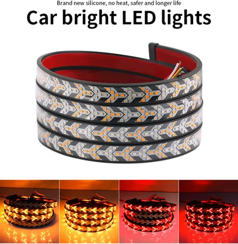 Miniatura 8 de TOPKU Tira de luz trasera LED para camioneta pickup, barra de luz dinámica para portón trasero del camión, tira flexible de 120 cm con luces