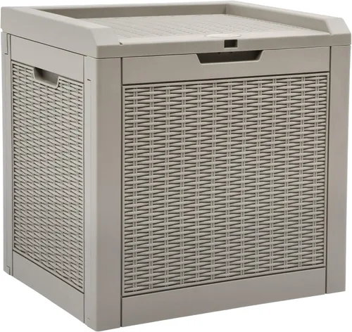 Miniatura 12 de YITAHOME Caja de cubierta para exteriores de 32 galones, caja de almacenamiento impermeable con tapa y lateral bloqueables, contenedor