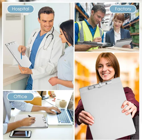 Miniatura 7 de Henoyso 1 portapapeles de almacenamiento de metal a granel de aluminio resistente para profesores, contratistas, construcción médica, oficina
