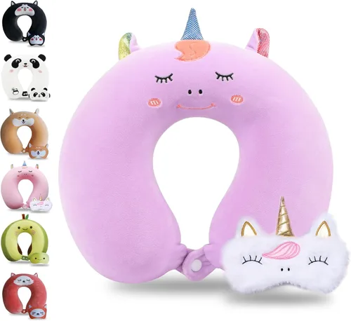 Miniatura 16 de Sexysamba Juego de almohadas de viaje de espuma viscoelástica pura para adultos, funda cómoda y extraíble, lavable a máquina, almohada de soporte