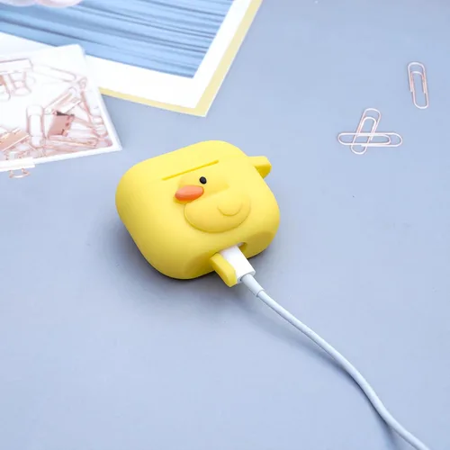 Miniatura 4 de Wonhibo Funda para Airpods 3, linda funda de animal Kawaii para Airpod de 3ª generación 2021 con llavero (pato)