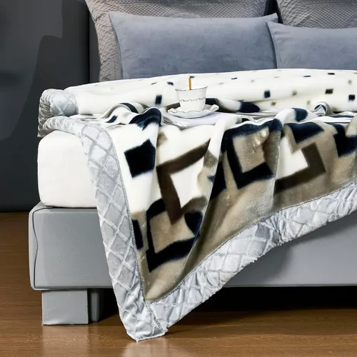 Miniatura 6 de LGYKUMEG Manta pesada de visón coreano, tamaño Queen de 79 x 91 pulgadas, sedosa suave y cálida, manta de cama Raschel reversible de 2 capas, 9