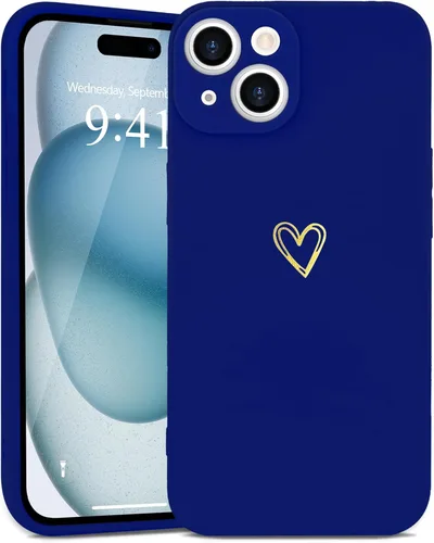 Miniatura 7 de Wirvyuer Funda para iPhone 13, bonita funda delgada a prueba de golpes con soporte de carga inalámbrica y protección, color negro