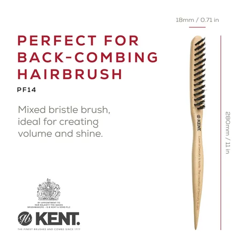 Miniatura 2 de Kent PF15 - Cepillo de pelo de cerdas de jabalí con control de bordes y cepillos de pelo de nailon para mujeres, control de volumen, cepillo