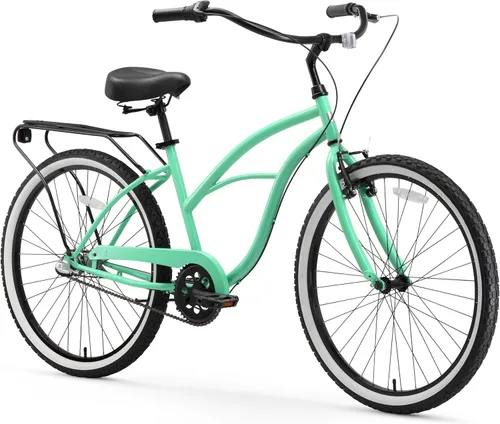 Miniatura 29 de sixthreezero Around The Block - Bicicleta de playa para mujer Azul verde azulado con asiento negro/puños