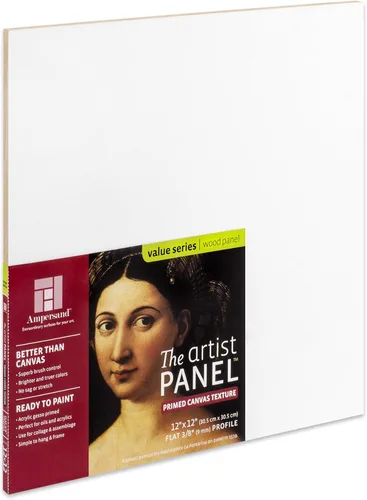 Miniatura 25 de Ampersand Art Supply Panel de pintura de arte de madera Gesso: textura de lienzo, cuna de 3/4 pulgadas, 12 x 16 pulgadas