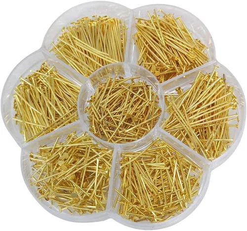 Miniatura 6 de Chenkou Craft 700 pines de cabeza plana surtidos de 7 tamaños para hacer joyas (plata, mezcla)