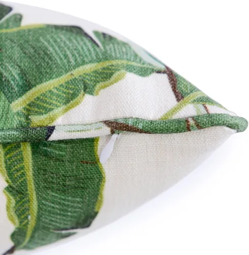 Miniatura 3 de Hofdeco Solo funda de almohada tropical, hoja de plátano verde, 12 x 20 pulgadas