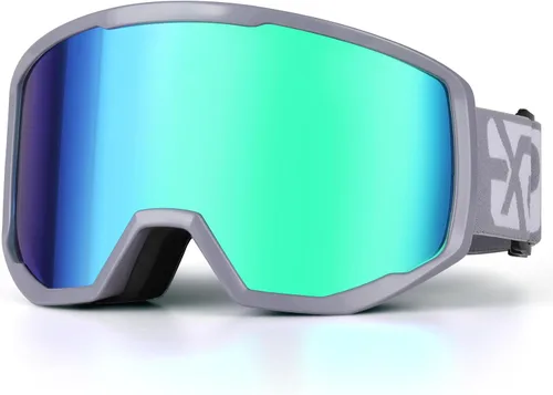 Miniatura 20 de EXP VISION Gafas de esquí/snowboard para hombres y mujeres, gafas de nieve OTG antiniebla con protección UV Marco Negro Púrpura
