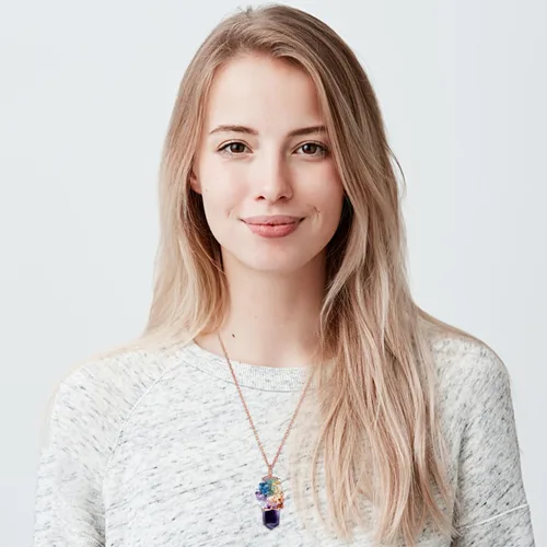 Miniatura 3 de Collar con colgante de árbol de la vida de 7 chakras naturales de cristal curativo de reiki, joyería para mujer para buena suerte, meditación