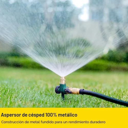 Miniatura 2 de FANHAO Paquete de 2 aspersores de metal para patio, rociador automático de agua de jardín en base de pico, sistema de riego ajustable de 360 grados